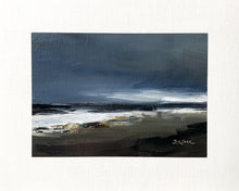 Load image into Gallery viewer, Nightwatch - This original oil painting captures a stormy coastal mood along the beach. Imposing clouds lay low where the land meets the sea. Waves pile toward the shore as night sets in. Atmospheric and timeless, this classic painting brings the compelling, powerful feel of nature into your space. 

